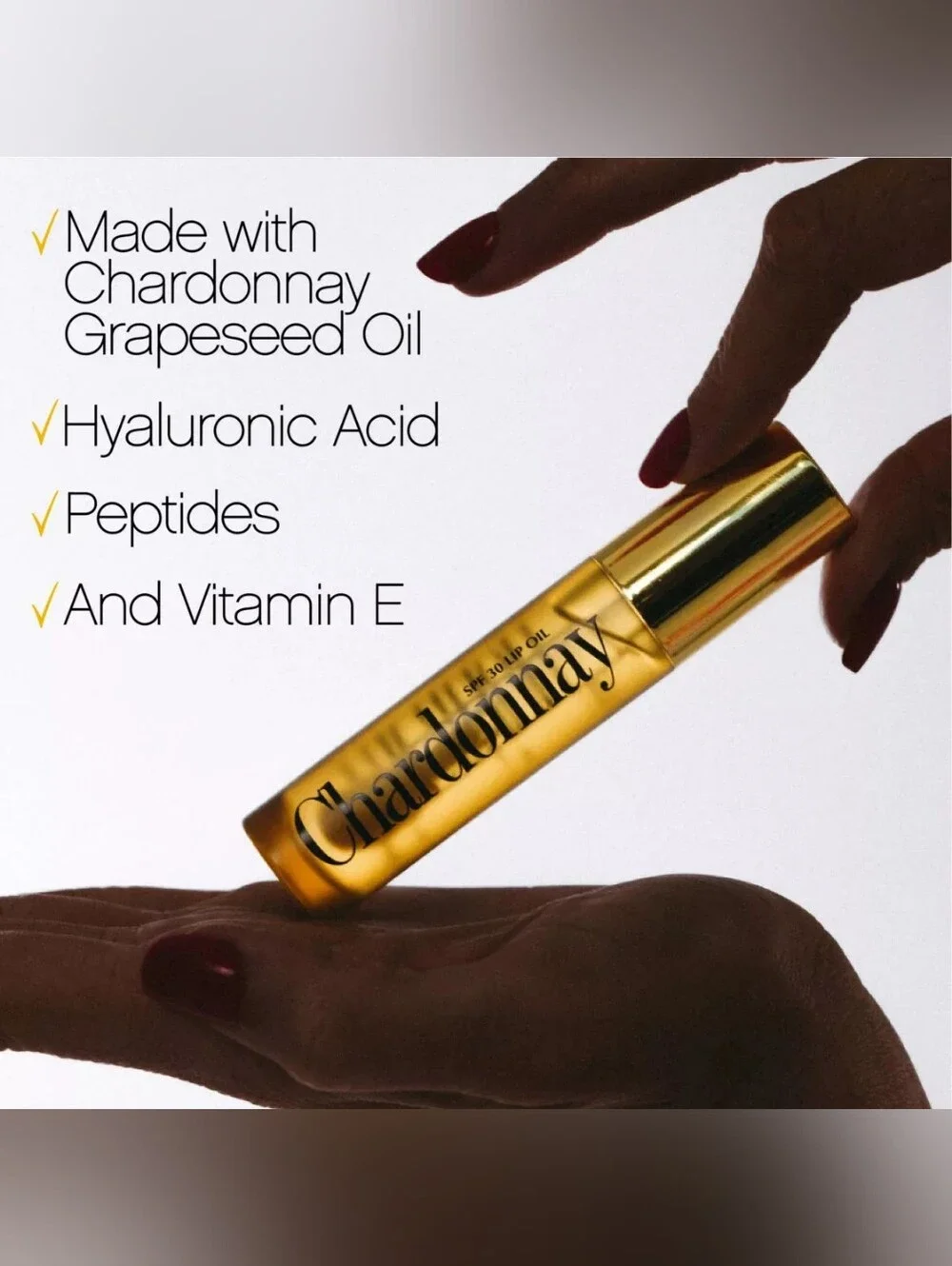 5/$25 or Free Gift: Vacation Chardonnay SPF 30 Lip Oil